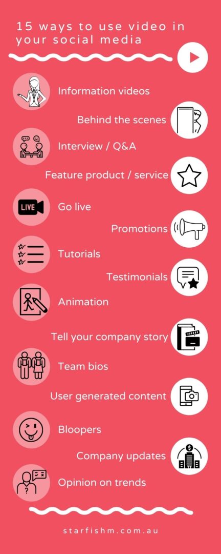 15 ways to use video in social media infographic